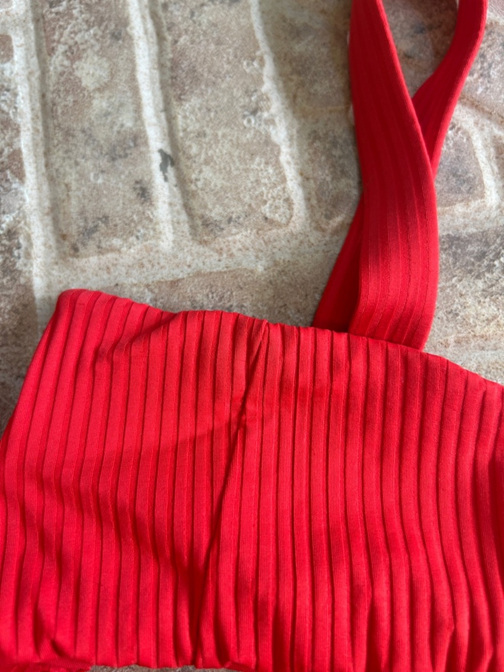 Vitamin A Red Ribbed Bikini Set - Picture 5 of 5